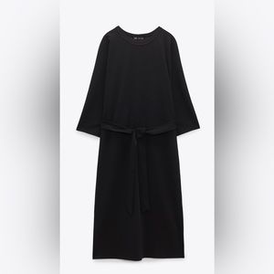 NWT Zara Belted Midi Dress Size L